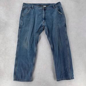 Key Flannel Lined Carpenter Jeans Straight Leg Blue‎ Denim Mens 42 X 30